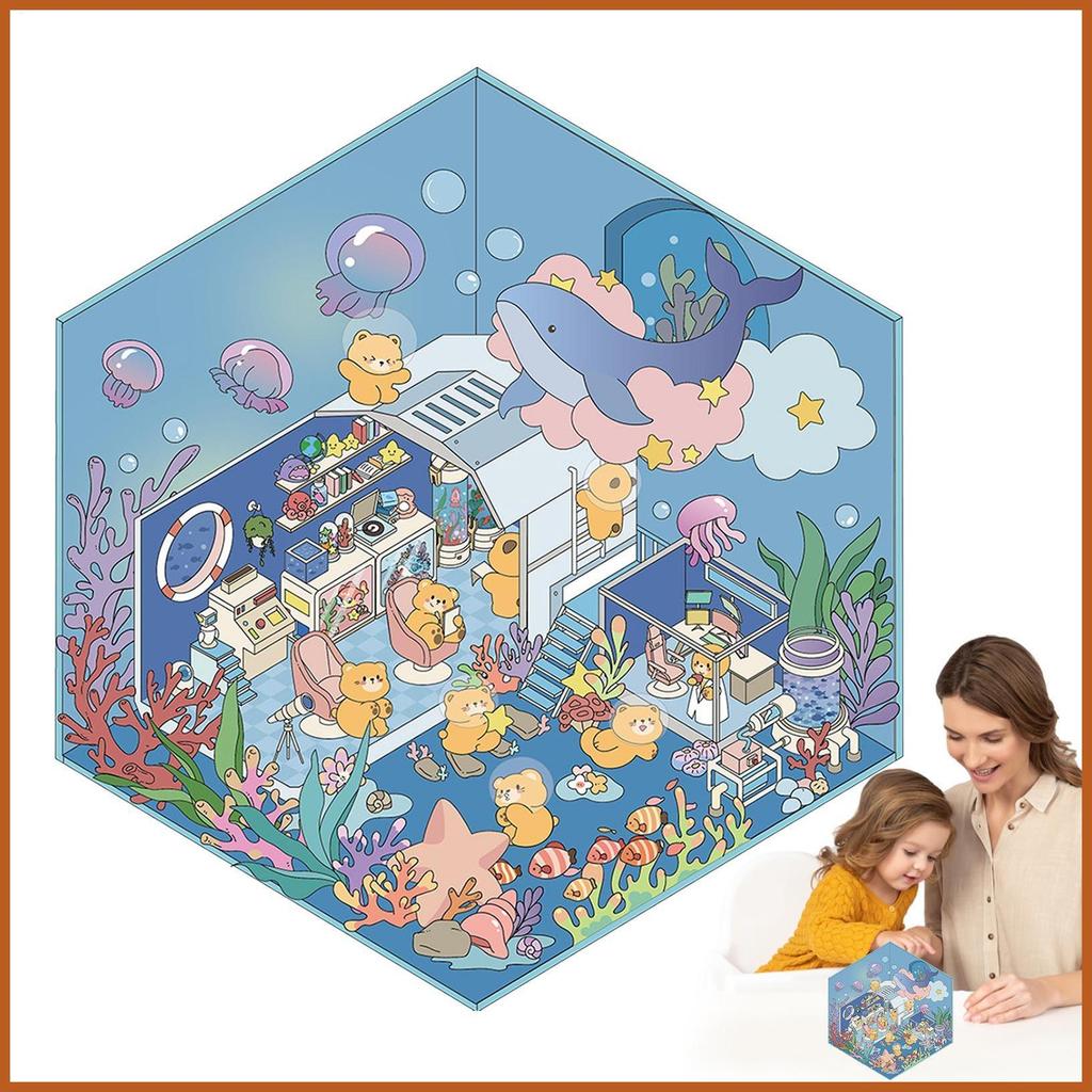 3D บ้านสติกเกอร์ 3D เด็ก Room Decals ฉาก Creative Handcraft สติกเกอร์ห้อง Make Your Own Room Decals 