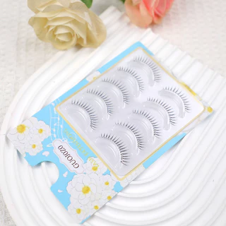 ขนตาปลอม Wispy ธรรมชาติรูปตัว U นํากลับมาใช้ใหม่แต่งหน้าตาเกาหลีการ์ตูน 5 คู่