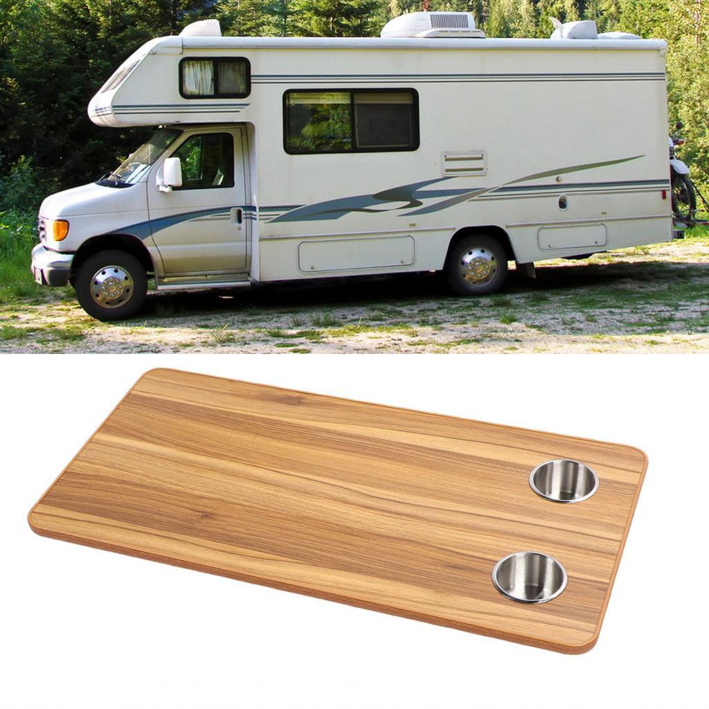 RV Table Top 2 ถ้วยผู้ถือไม้เรือแผง 31.49x15.74inสำหรับทำงานห้องรับประทานอาหารTrailer Motorhome Yach