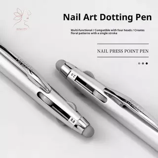 [maybeauty] 4in1 Nail Dotting Pen Nail Art Dotting Tools In ปากกาลูกลื่น Design Nail Art Tip Dot Paint ชุดแต่งเล็บ {TH}
