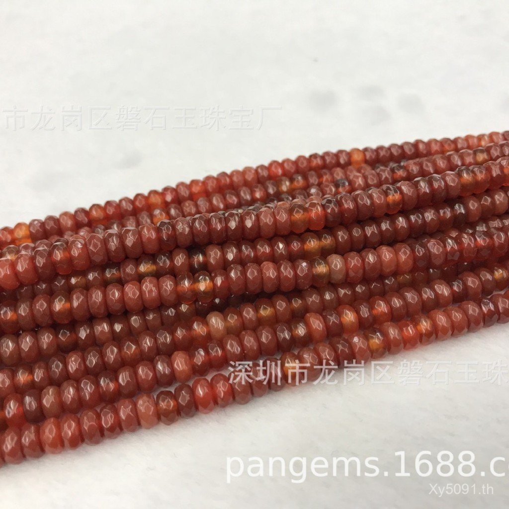 ทําเองคริสตัลตัดมุมอาเกตสีแดงอุปกรณ์เสริมลูกคิดลูกปัดอาเกตหลวมลูกปัดผลิตภัณฑ์กึ่งสําเร็จรูปลูกปัดลูก