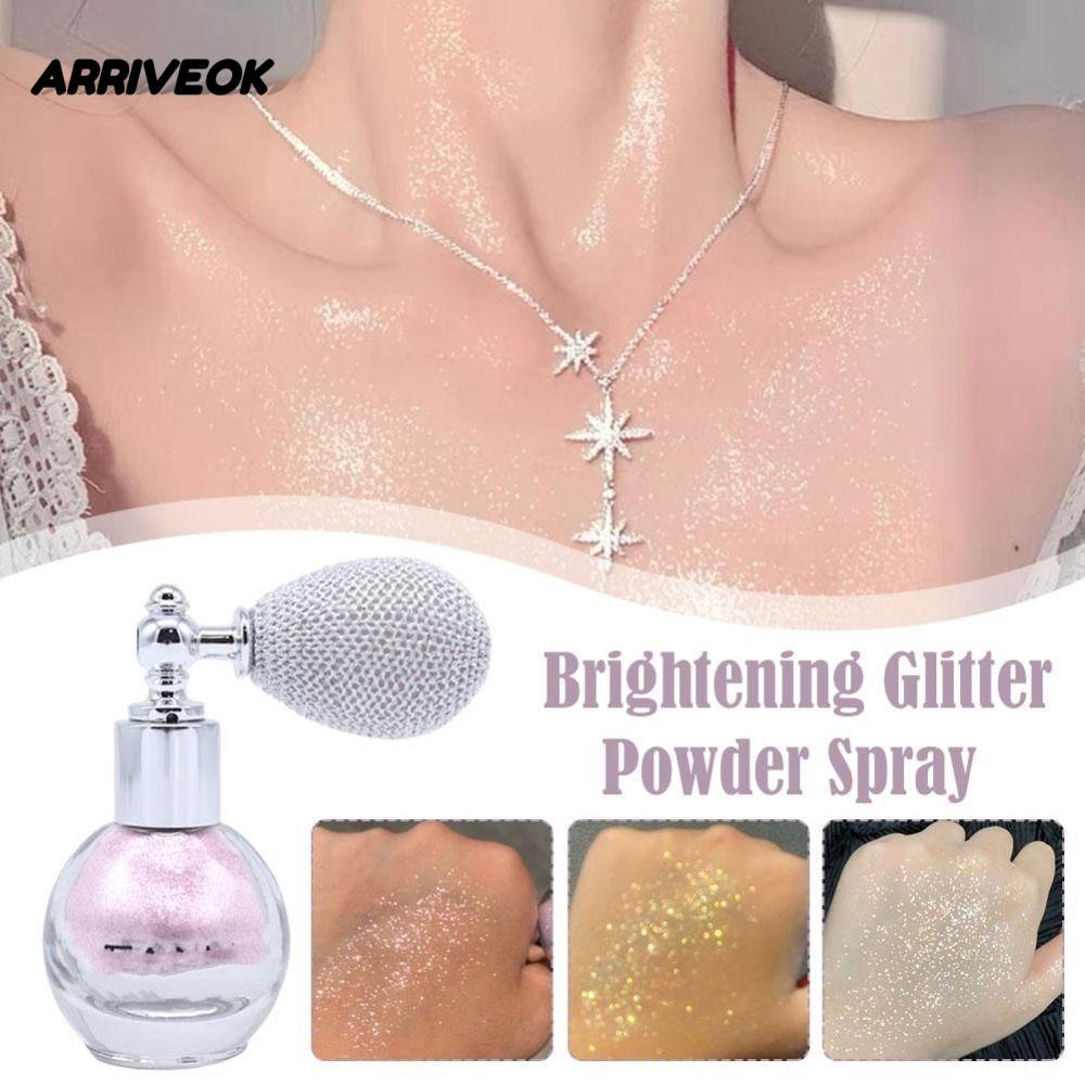ARRIVEOK High Gloss Glitter Spray Fine Shimmer Air Bag Shiny Powder Brightening Fragrance-Infused Lo