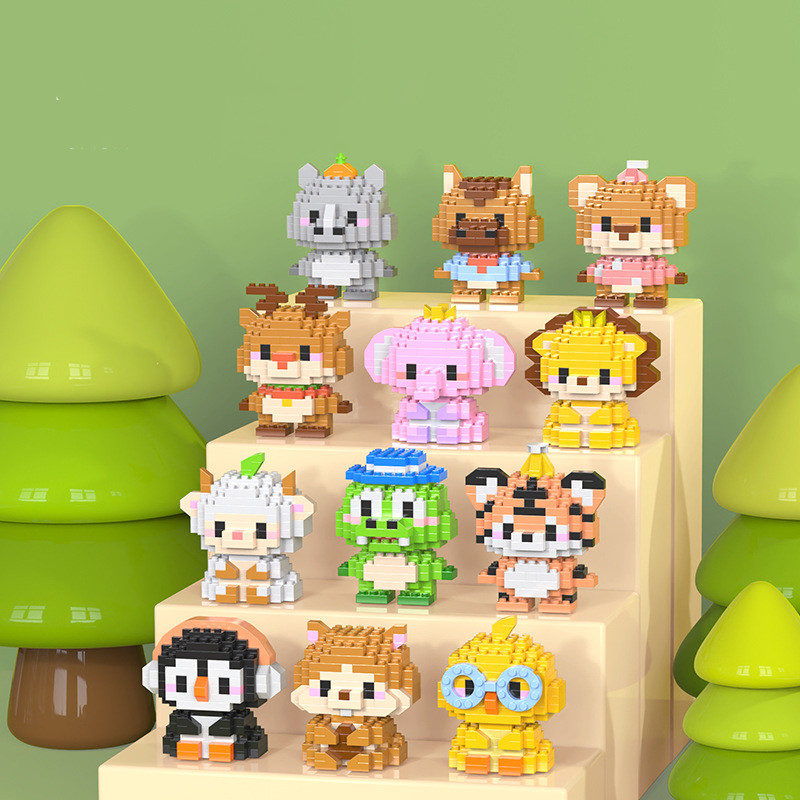[พร้อมส่ง] บล็อคตัวต่อลายการ์ตูนสัตว์น่ารัก 3D ของเล่นเด็ก เสริมสร้างการเรียนรู้ และเสริมพัฒนาการ