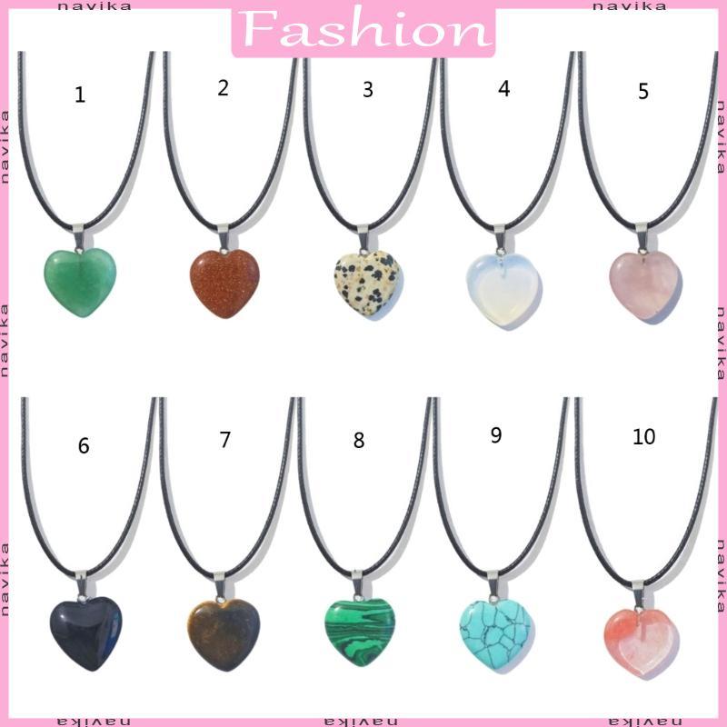 NAV ธรรมชาติ Malachites Rose Quartzs จี้สร้อยคอสร้อยคอผู้หญิงผู้ชาย