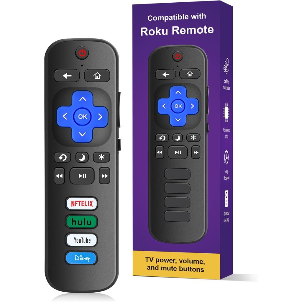 เปลี่ยน-รีโมทคอนโทรลสําหรับ Roku-TV,เข้ากันได้กับ TCL Roku/Hisense Roku/Onn Roku/Philips Roku Smart 