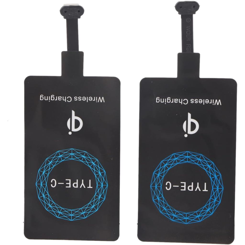 Yosoo Health Gear Type C Wireless Charger Receiver, 2 ชิ้น, การออกแบบซิลิโคนแบบมีกาวในตัว, ความเข้าก
