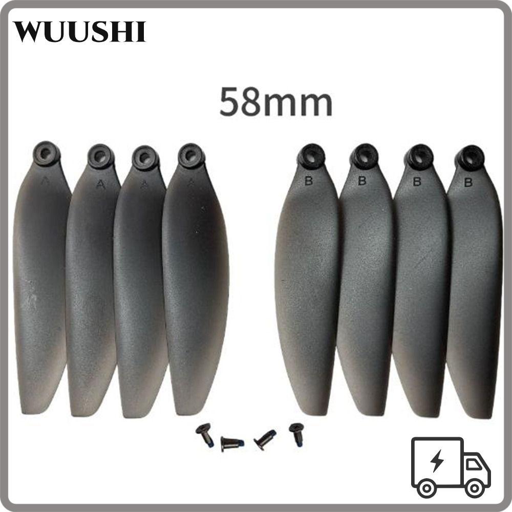 WUSHI พับใบพัด,พลาสติกสีดํารีโมทคอนโทรล Drone อะไหล่, Universal 58 มม./66 มม.Quadcopterอะไหล่ใบมีดสํ