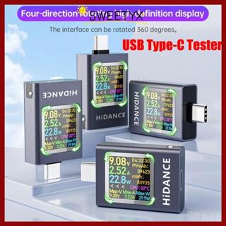SWEETYX เครื่องทดสอบ USB Type-C, จอแสดงผลสี LED มัลติฟังก์ชั…