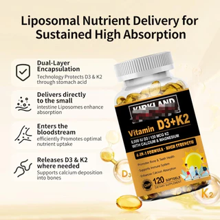 Vitamin D3 K2 with Calcium & Magnesium ช่วยเพิ่มการดูดซึมแคลเซียม ส่งเสริมสุขภาพกระดูกและหัวใจ