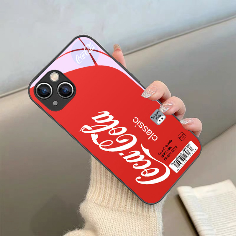 สต๊อกไทย เคสมือถือ16 เครื่องดื่มลายแดง เคสกระจกแข็ง For รูปที่ 6