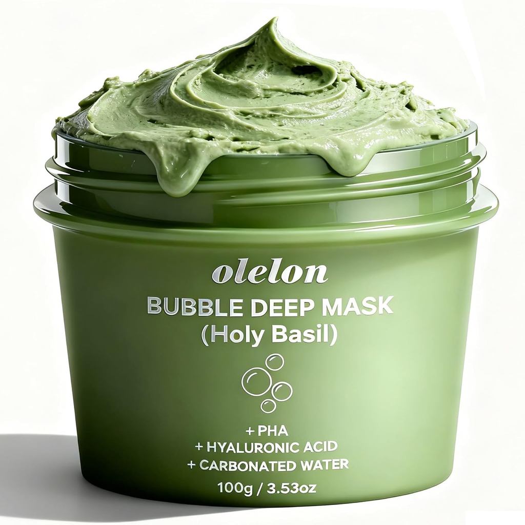 Holy Basil Bubble Deep Mask with Holy Basil, Hyaluronic Acid & Carbonated Water - Gentle Bubbling fo