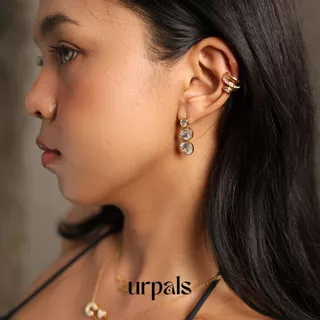 URPALS ต่างหู Stainless ชุบทอง18K ทนน้ำ ทนเหงื่อได้ดี
