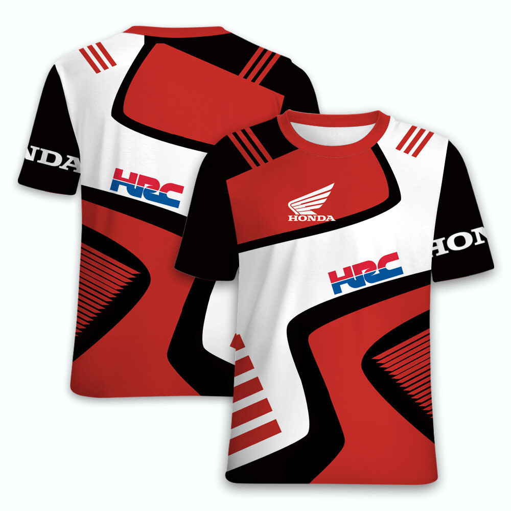 เสื้อยืดแขนสั้น F1 ตุ๊กตา สำหรับผู้ชายและผู้หญิง พร้อมโลโก้ Honda 3D รอบคอ สวมใส่ง่าย และแห้งเร็ว