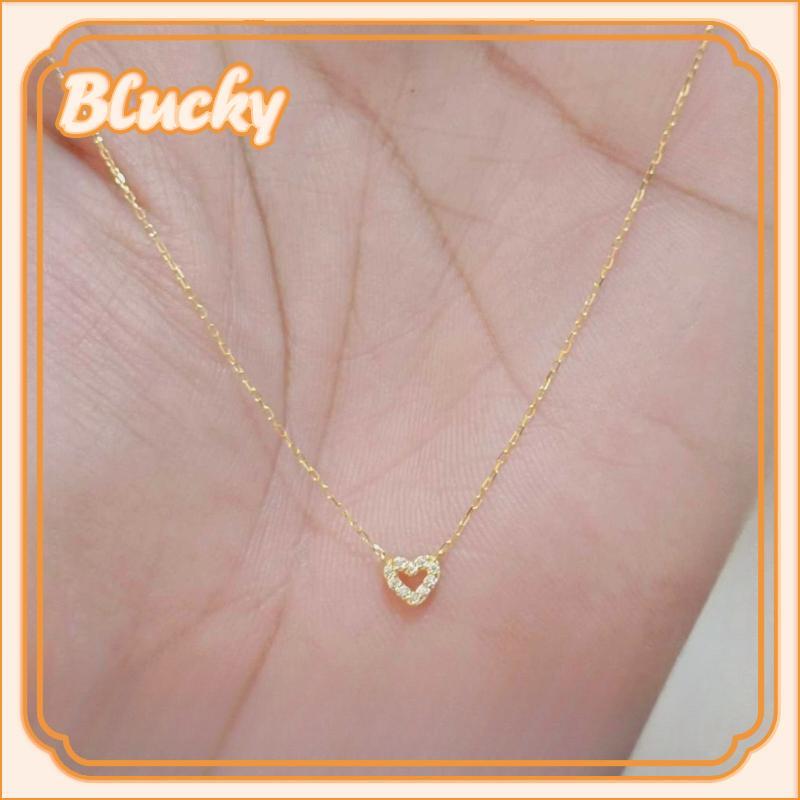 สร้อยคออิตาลี ชุบทอง 18K (Au750) สร้อยคอหัวใจเพทาย สำหรับผู้หญิง ของขวัญ 18 นิ้ว น้ำหนัก 0.1g มีเก็บ