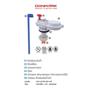 DONMARKชุดแกนน้ำเข้า อะไหล่ชักโครก อะไหล่สุขภัณฑ์ รุ่น WC-AC03A