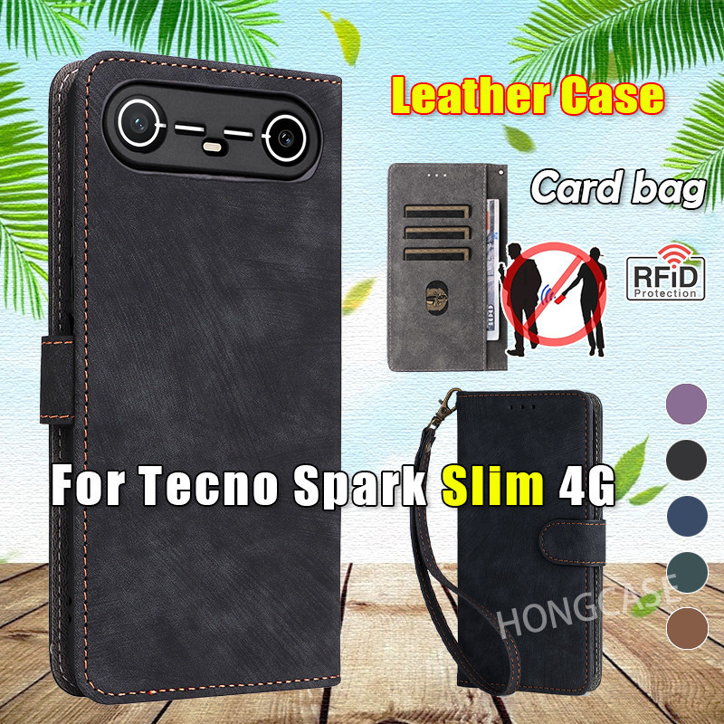 เคสโทรศัพท์สําหรับ Tecno Spark Slim Pova Slim 4G 5G 2025 หรูหราหนังพลิกปลอกช่องเสียบการ์ดขาตั้งกันกระแทกนุ่มปลอดภัยฝาหลัง