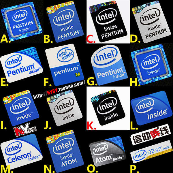 [สติ๊กเกอร์ 2026] intel Pentium ATOM Laptop Desktop cpu Label Sticker