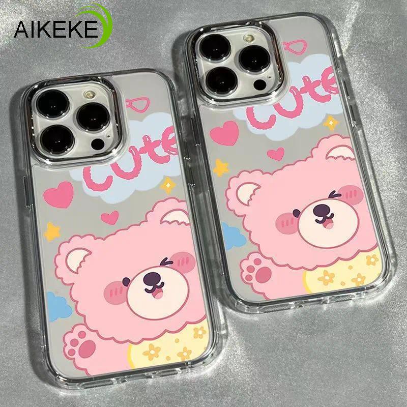 หมีสีชมพูน่ารักชุบเคสโทรศัพท์สําหรับVivo V60 V50 V40 V40E V30E V30 V29 V27E V29E V25E V23E V21E V20 