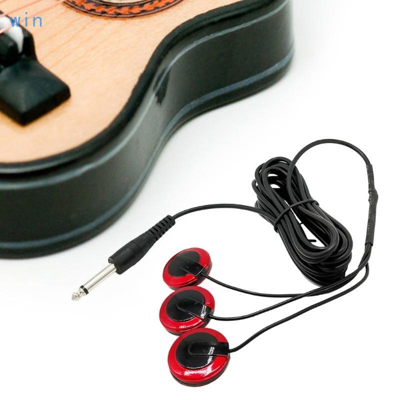Win กีตาร์เบส Ukulele Instruments ไมโครโฟน Pickup Transducer พร้อมแจ็ค 35 มม. 6 แจ็ค
