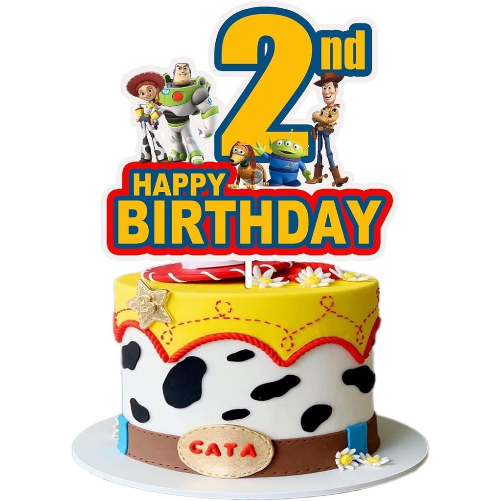 1 ชิ้น Green Story 2nd Birthday Cake Topper สําหรับเด็กผู้หญิง 6-12 นิ้ว 1 ชิ้น