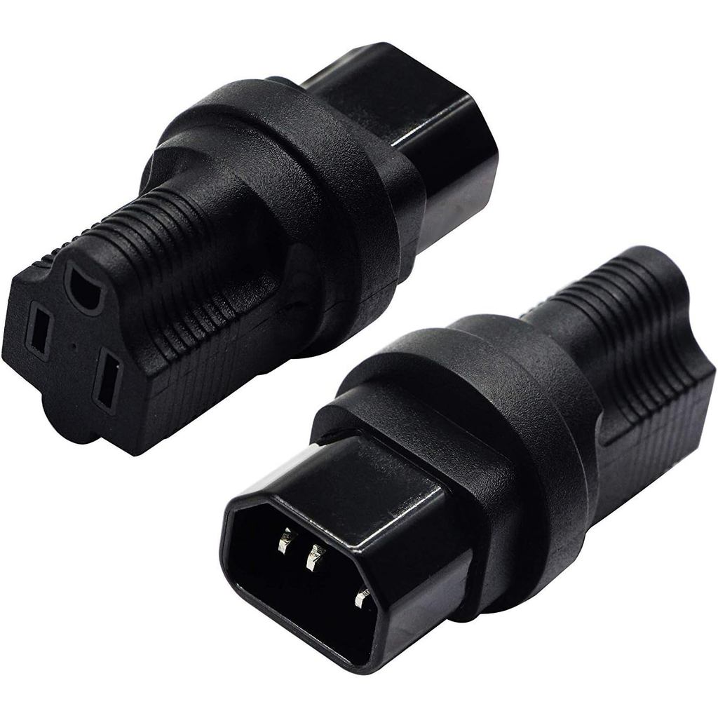 ZdyCGTime 3 Prong USA C14 ถึง NEMA 5-15R ปลั๊กอะแดปเตอร์สําหรับคอมพิวเตอร์มาตรฐาน 15A/125V (IG-320) 