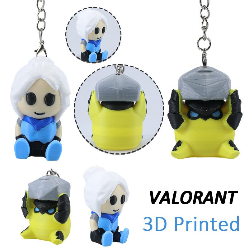 3D พิมพ์ Valorant Action Figure Jett Wingman 3D ของเล่นเครื่องประดับ