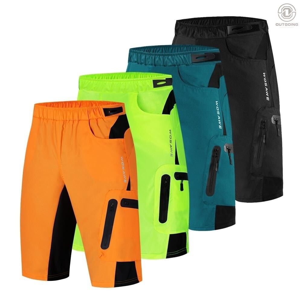 Men 2 in 1 Cycle Shorts Breathable QuickDrying MTB Mountain Bike Baggy Shorts with 3D Padding