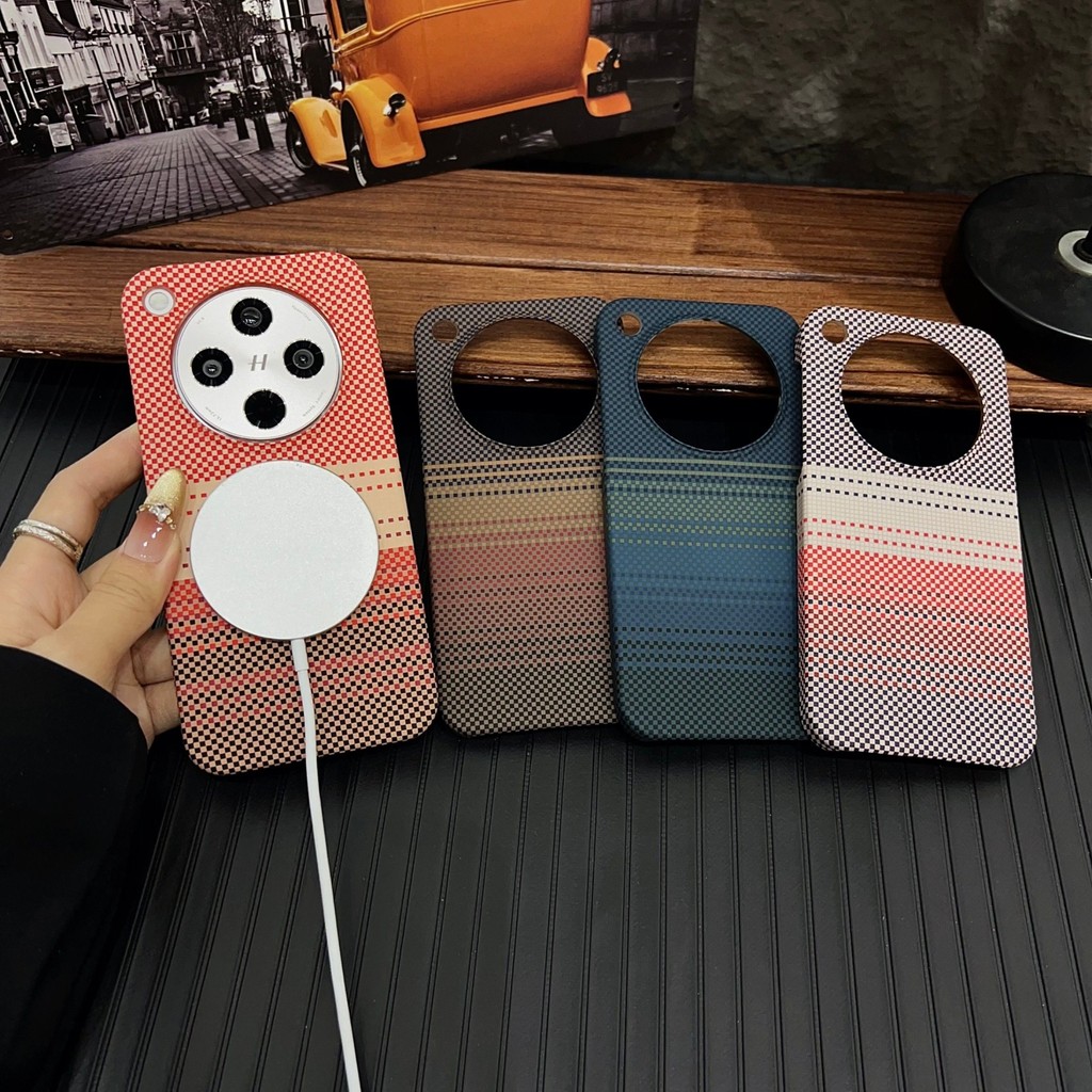 Ultra-Thin Carbon Fiber Magnetic Half-Pack เหมาะสําหรับ OPPO Find X8 X8S + pro Ultra Kevlar รูปแบบเค