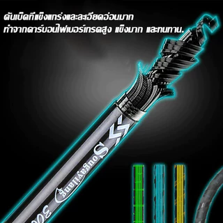 เบ็ดตกปลา คันเบ็ดตกปลาคาร์บอน ยืดหดได้ น้ําหนักเบา คันเบ็ด EVA แบบพกพา 2.1M/2.4M/3.6M
