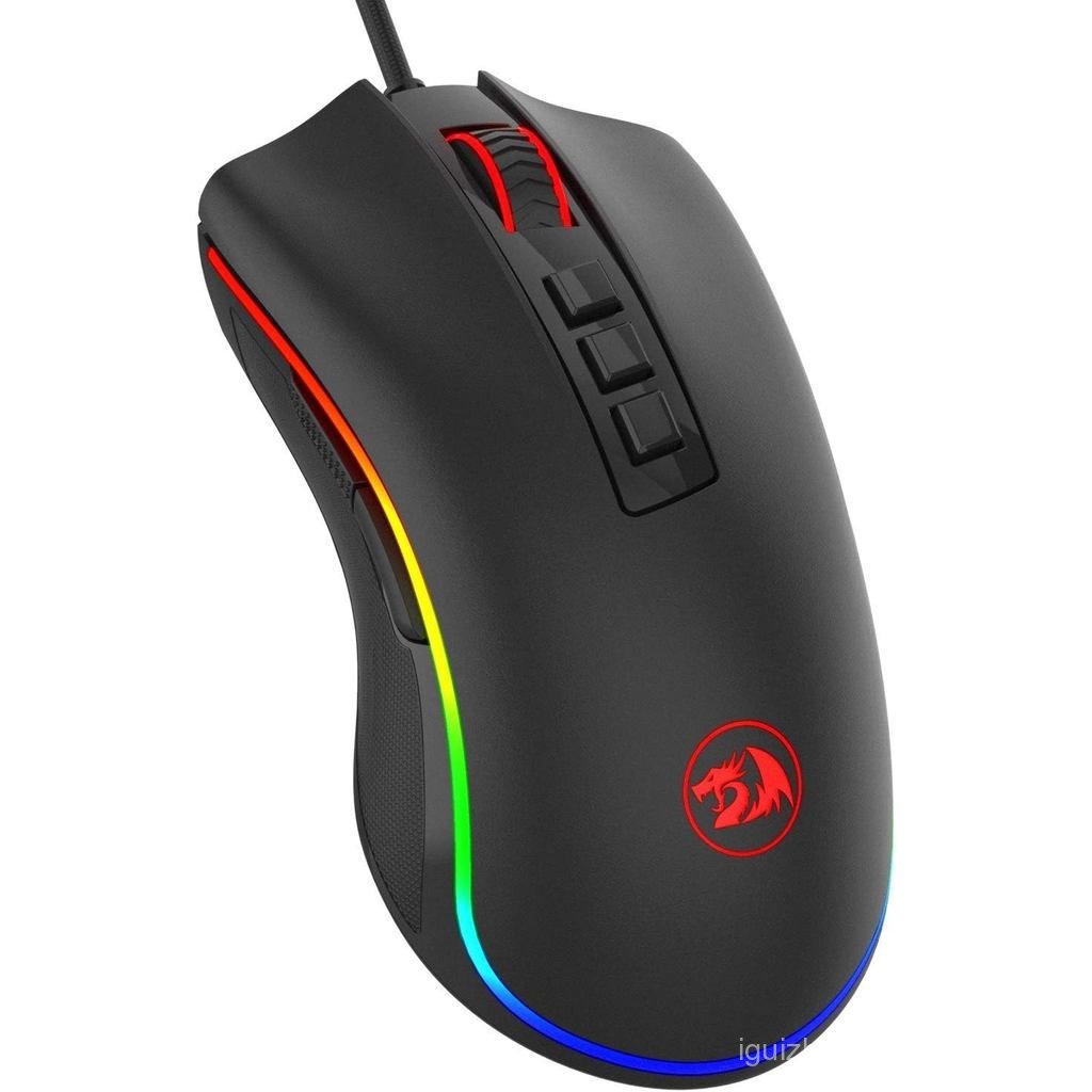 Redragon M711 Cobra เมาส์สําหรับเล่นเกมพร้อมไฟแบ็คไลท์สี RGB 16.8 ล้าน, ปรับได้ 10,000 DPI, ด้ามจับส
