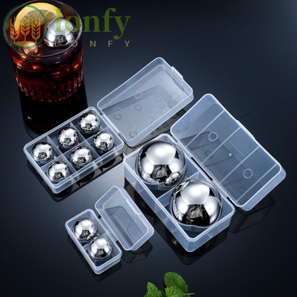 LONFY ก้อนน้ําแข็ง, 304 สแตนเลส 25 มม.หินชิว, ขายร้อนเกรดอาหารทรงกลมReusable Metal Ice Ball Home Supplies