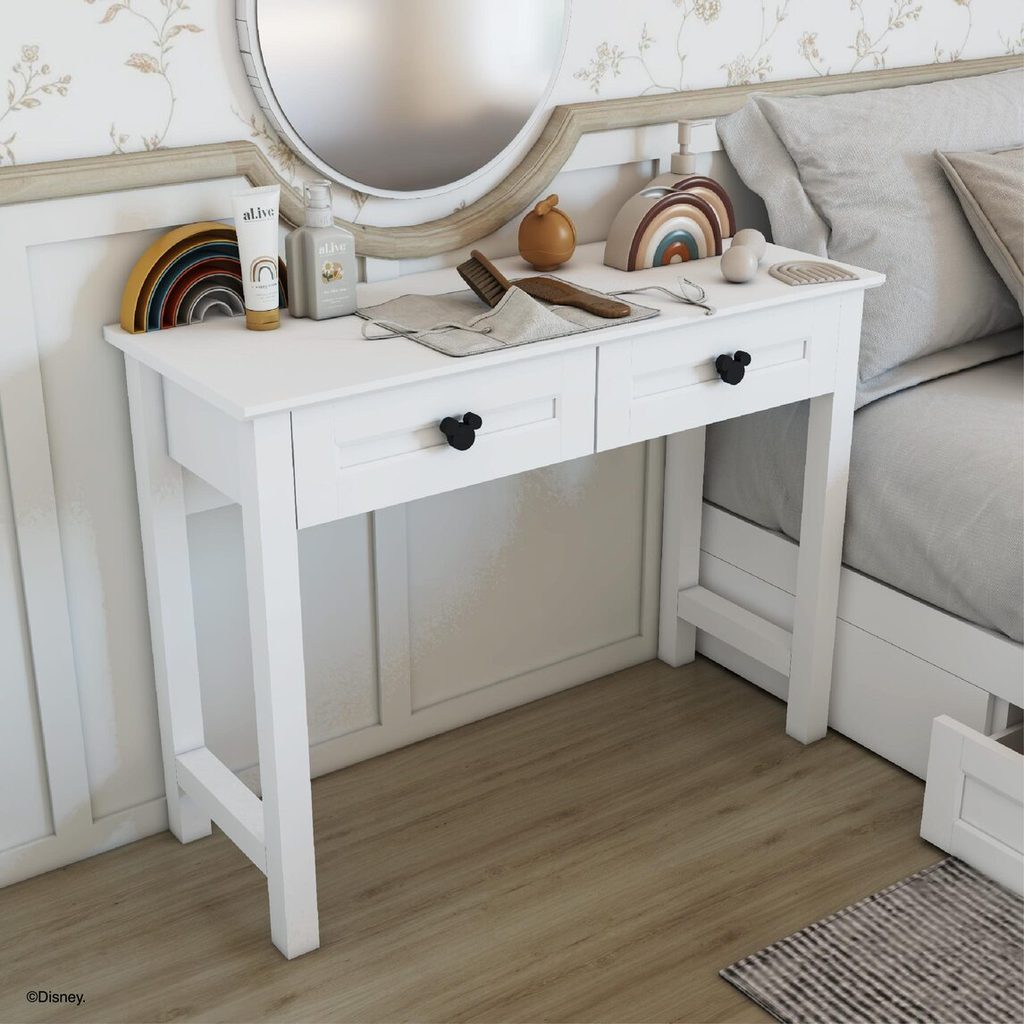 SB Design Square โต๊ะเครื่องแป้ง-โต๊ะทำงาน DISNEY รุ่น MICKEY-MC CONSOLE100 สีขาว (100x40x75 ซม.)  แ