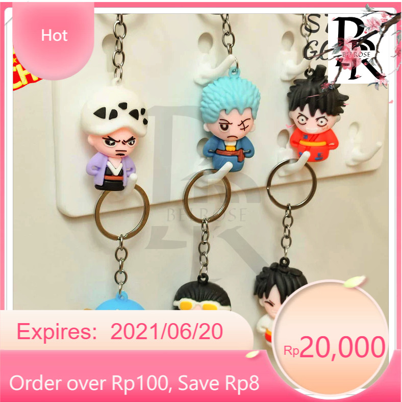 GANTUNGAN ONE PIECE ANIME KEYCHAIN LUFFY ZORO ROBIN USOPP SANJI KEY CHAIN พวงกุญแจแหวนใหม่ล่าสุด