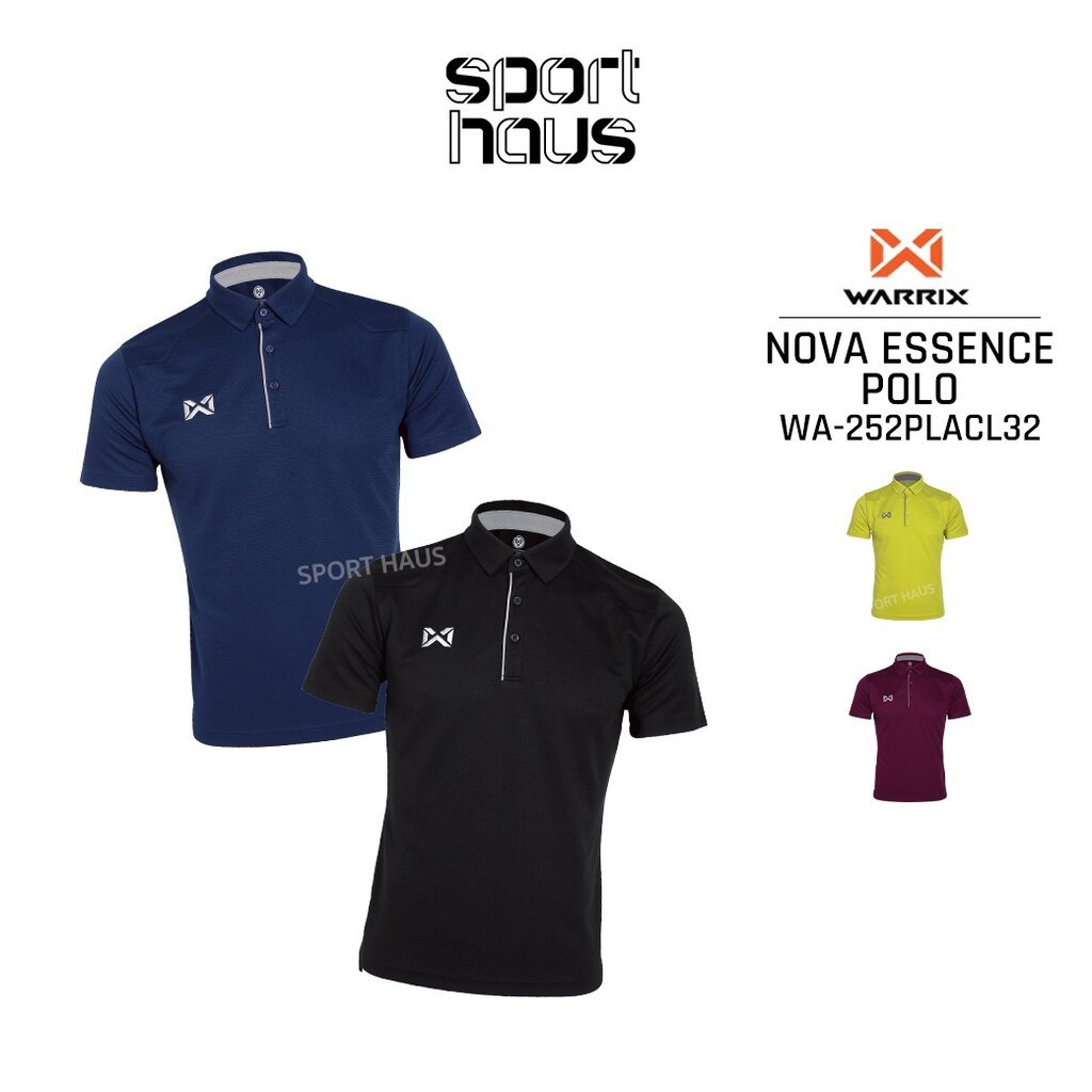 ใหม่ล่าสุด!! WARRIX รุ่น Nova Essence เสื้อโปโล เสื้อคอปก วอริกซ์ (WA-252PLACL32) สีดำ/กรมท่า/เขียวม