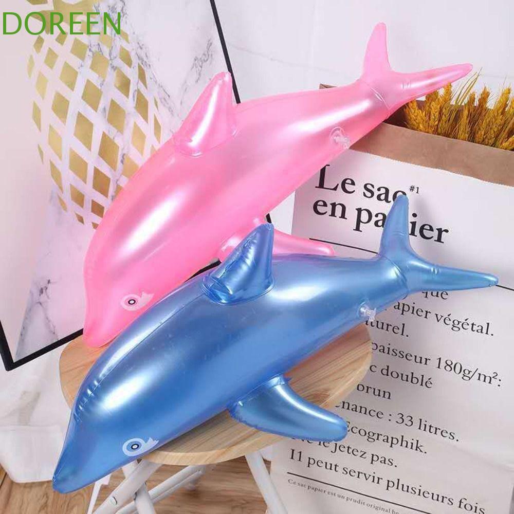 DOREEN Inflatable Dolphin น่ารักสระว่ายน้ํา Party Float Air Mattresse จําลอง Dolphin ของเล่นสําหรับเด็กผู้หญิง PVC Dolphin Inflatable ของเล่น