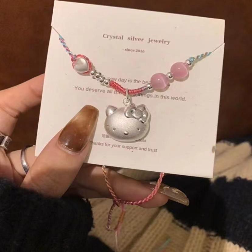 สร้อยคอเงินสเตอร์ลิง 999 Kitty Cat Series สำหรับของขวัญวันเกิด