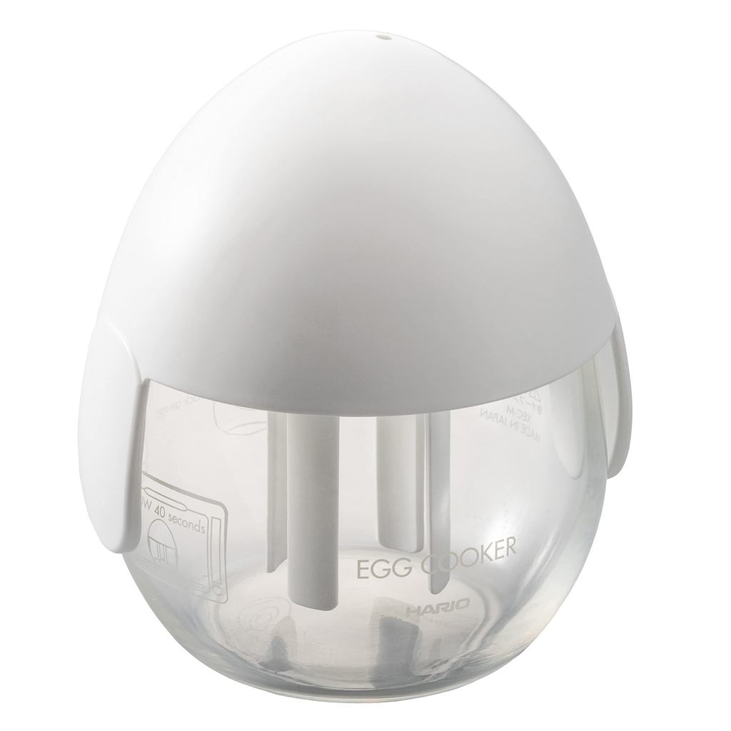 Hario Glass Range Egg Cooker (White) Approximately 8.5 cm deep × 9.3 cm wide × 10.7 cm high