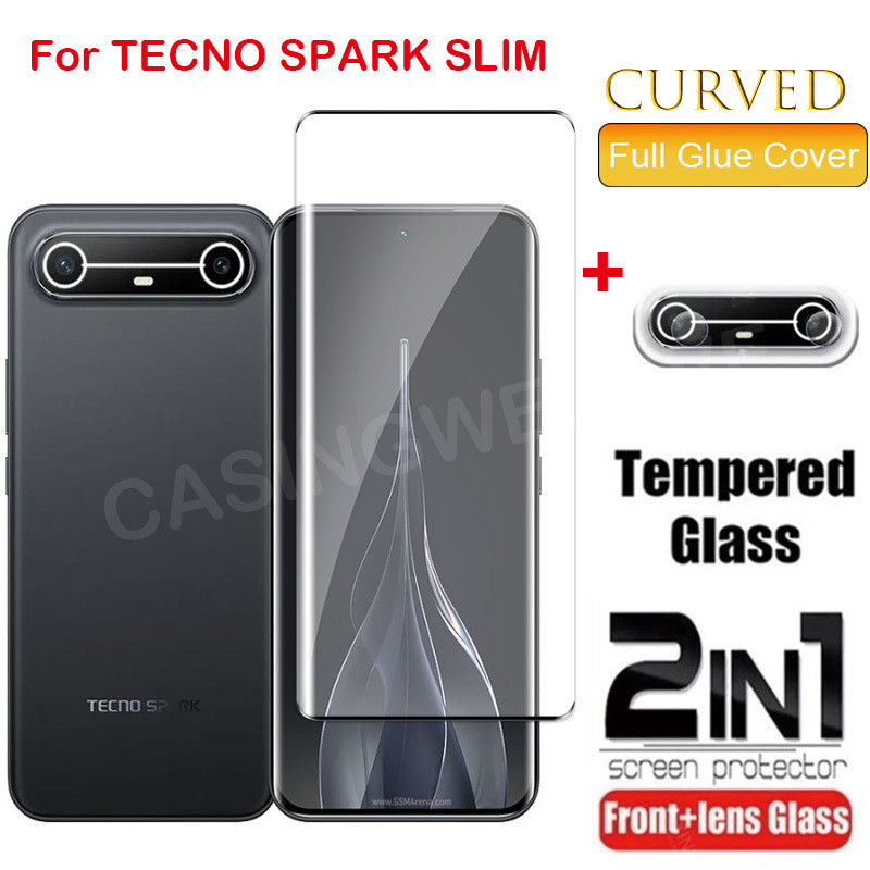 สําหรับ TECNO Spark Slim Pova 4G 5G 2025 2 in 1 ป้องกันหน้าจอสําหรับ TECNO Spark Slim Tecno Pova Slim 4G 5G คลุมทั้งหมดด้านหน้าฟิล์มกลับเลนส์ Protector ฟิล์มกระจกนิรภัย