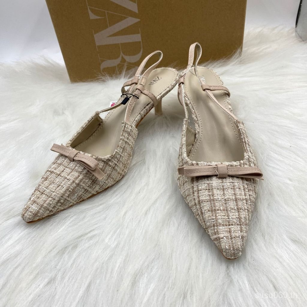 ZARA รองเท้าแฟชั่นสำหรับผู้หญิง ส้นเตี้ยแนวใหม่ ทรงสวมสบาย เหมาะสำหรับโอกาสต่างๆ