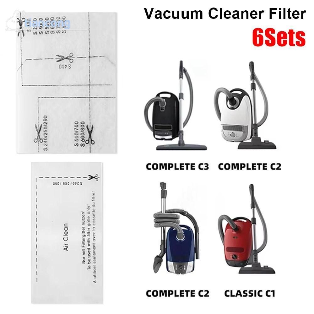 TIANCONG 6 ชุดผ้าฝ้ายกรอง,แพ็ค Air Clean เครื่องดูดฝุ่น,ไอเสียกรองอะไหล่สําหรับ Miele Complete S8340