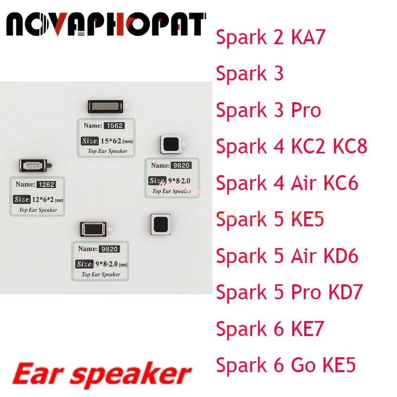 1PCS UP หูด้านบนลําโพงหูฟังลําโพงสําหรับ Tecno Spark 2 3 4 5 6 Pro Air KA7 KC2 KC4 KC6 KE5 KD6 KD7 K