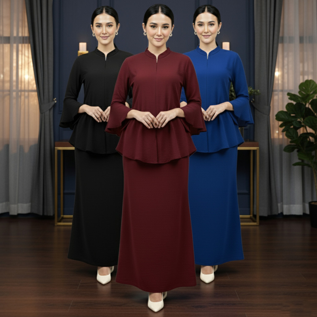 เสื้อคลุมคอปก Kebaya ชุดเดรส Kebaya ลําลองและสง่างามสําหรับผู้หญิงมุสลิม - วัยรุ่น