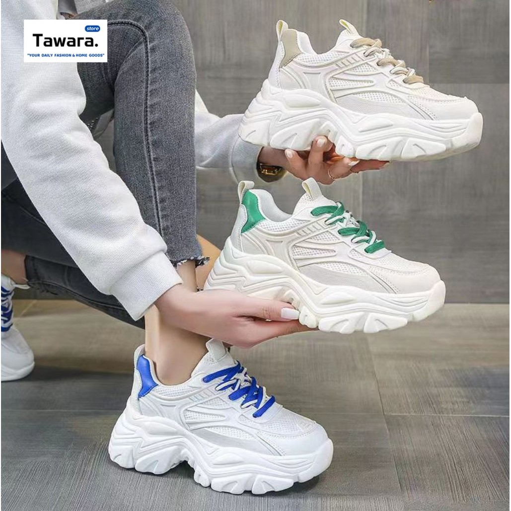 (SE-119) รองเท้าผ้าใบแฟชั่นผู้หญิง เสริมพื้นสูง สไตล์เกาหลี Korean Sneakers รองเท้าผ้าใบลำลอง ทรงสปอร์ต ใส่สบายใส่เที่ยว