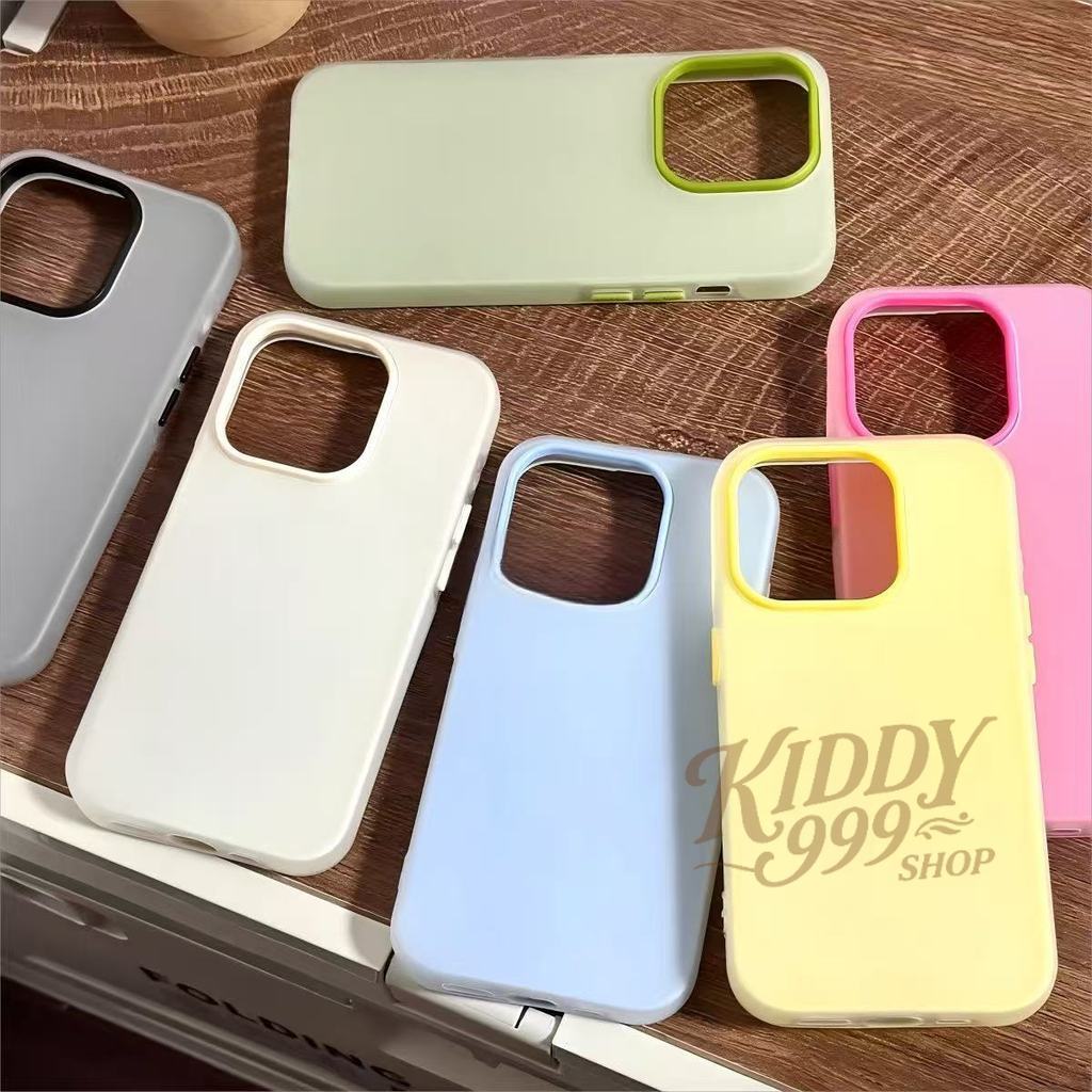 KIDDYฟรอสต์แมทท์ 2-in-1 สีแคนดี้ เข้ากันได้สำหรับ เคสไอโฟน11 เคส iphone 17 16 Pro Max 7Plus XR 12 13 14 15 สีชมพูสวยงามV