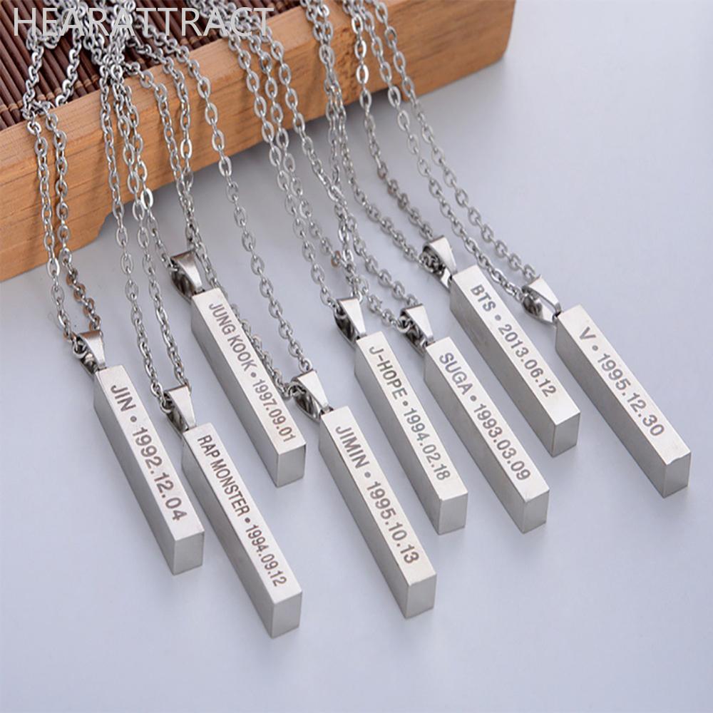 HEARATTRACT KPOP Bangtan Boys BTS SUGA JIMIN JUNG KOOK V JIN JHOPE จี้สร้อยคอสแตนเลส M3U9