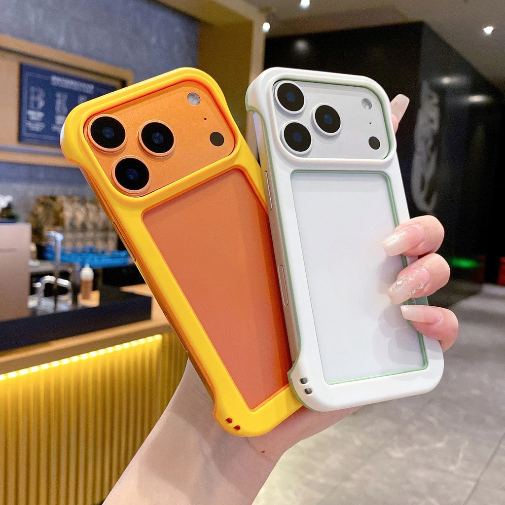 เคสโทรศัพท์มือถือ ซิลิโคนนิ่ม กึ่งซองจดหมาย กันกระแทก สีแคนดี้ สําหรับ iPhone Air 17 16 15 14 13 12 11 Pro Max Plus X XR Xs Max 7 8 Plus