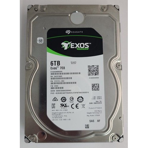 Seagate EXOS 7E8 6TB HDD 3.5 SAS ฮาร์ดไดรฟ์ ST6000NM0095 - P/N 1YZ210-004