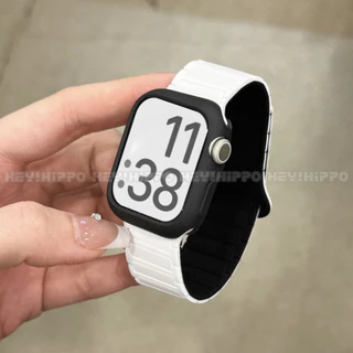 Oxford Pink Starlight Color blocked Strap เหมาะสําหรับ IWatch 49/46/45/44/42/41/40/38mm Loop Magnetic Strap เหมาะสําหรับ Smart Watch 11/SE 3/10/9/8/7/5/Ultra