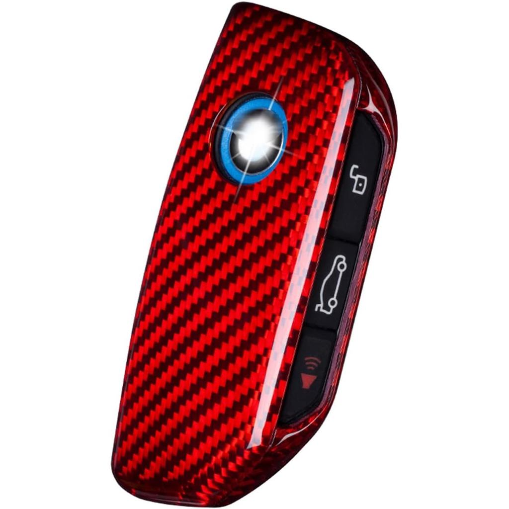 ของแท้คาร์บอนไฟเบอร์ระยะไกลสมาร์ท Key Fob ฝาครอบกรณีสําหรับล่าสุด 2023-2025 BMW 7 Series i5 i7 iX X1