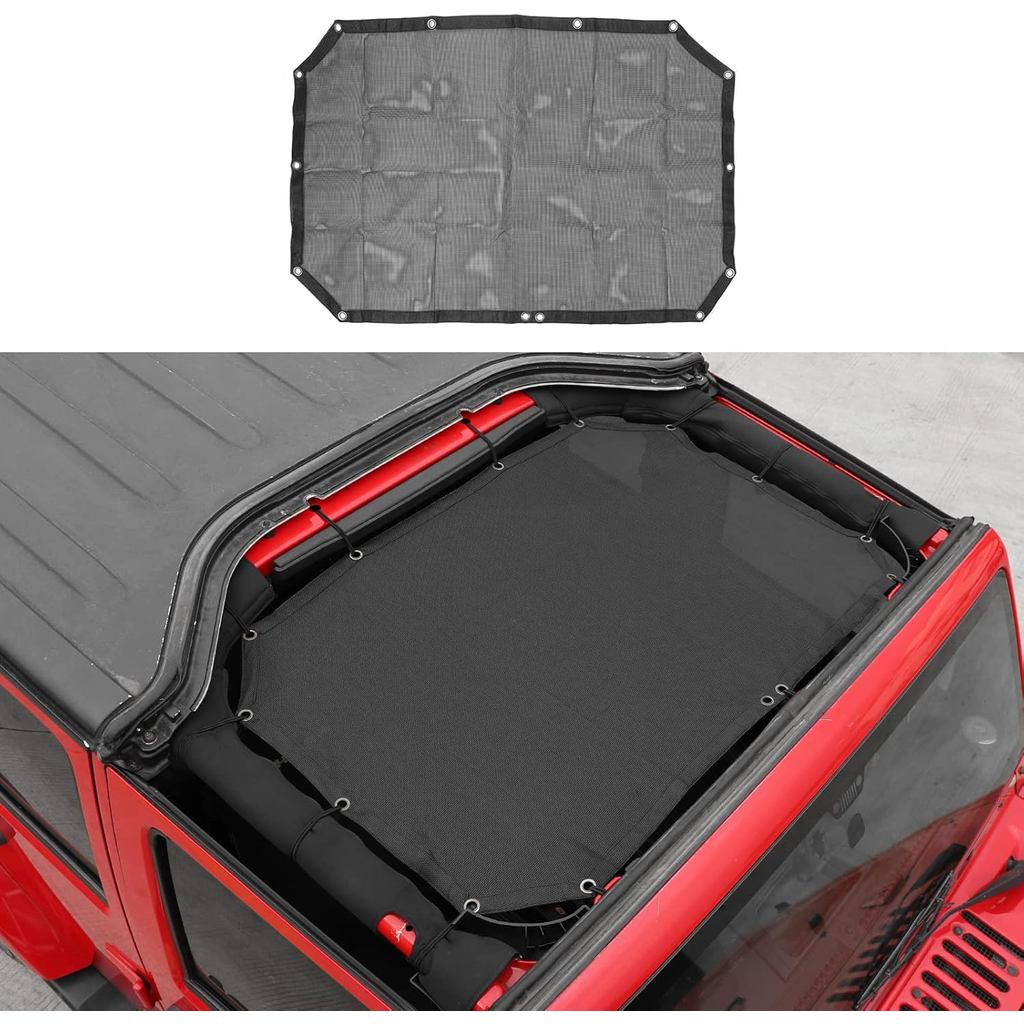 สําหรับ Jeep JK ม่านบังแดดตาข่าย Top - JeCar ตาข่าย Top Sun Shade JK บังแดดด้านหน้า UV สําหรับ 2007-